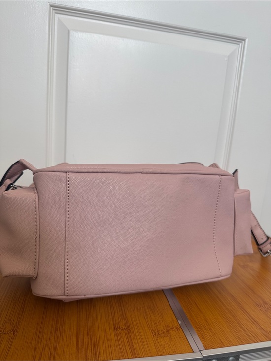 GUESS Pink Saffiano Mini Backpack with Silver Logo main image 8